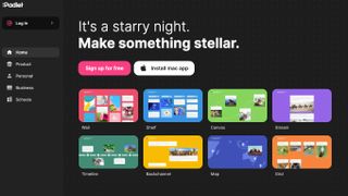 Padlet app welcome screen